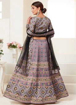 Lavender Ajmer Silk Printed Umbrella Lehenga Party Wear 9 Lavender Ajmer Silk Printed Umbrella Lehenga Party Wear -ZariGrace Shop lavender ajmer silk printed umbrella lehenga ghsom4001a b