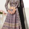 Lavender Ajmer Silk Printed Umbrella Lehenga Party Wear -ZariGrace Shop lavender ajmer silk printed umbrella lehenga ghsom4001a l