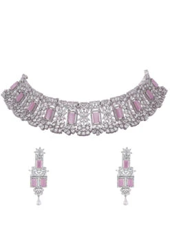 ZariGrace Shop -ZariGrace Shop lavender stones alloy choker jyskjetae1140 u