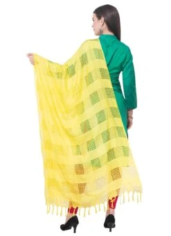 Lemon Yellow Cotton Weaving Work Dupatta Work Wear -ZariGrace Shop lemon yellow cotton weaving work dupatta dpdmimfd095 b