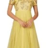 Lemon Yellow Net Embroidered Anarkali Suit Party Wear -ZariGrace Shop lemon yellow net embroidered anarkali suit sldvc126 l