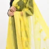 Lemon Yellow Organza Cotton Chikankari Embroidery Dupatta Work Wear -ZariGrace Shop lemon yellow organza cotton chikankari embroidery dupatta dpdmimfd113 l