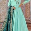 Light Blue Art Silk Embroidered Anarkali Suit Party Wear