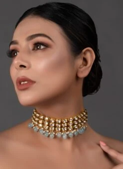 Light Blue Choker Set Party Wear 7 Light Blue Choker Set Party Wear -ZariGrace Shop light blue choker set jyndfemch008 b