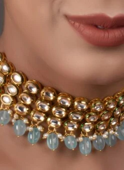 Light Blue Choker Set Party Wear