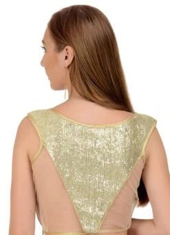 Light Gold Net Sequins Blouse Festive Wear -ZariGrace Shop light gold net sequins blouse bldiw8 b