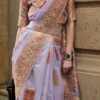 Light Lavender Modal Satin Handloom Saree Festive Wear 1 Light Lavender Modal Satin Handloom Saree Festive Wear -ZariGrace Shop light lavender modal satin handloom saree sasgf343010 l