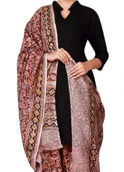 Light Peach N Red Cotton Semi Patiala Pant After Six Wear