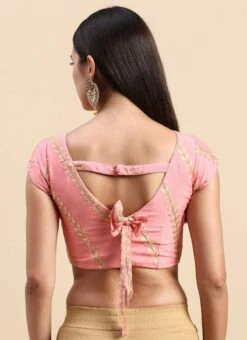 Light Pink Embroidered Chiffon Blouse Wedding Wear -ZariGrace Shop light pink embroidered chiffon blouse BLBS02303833 b