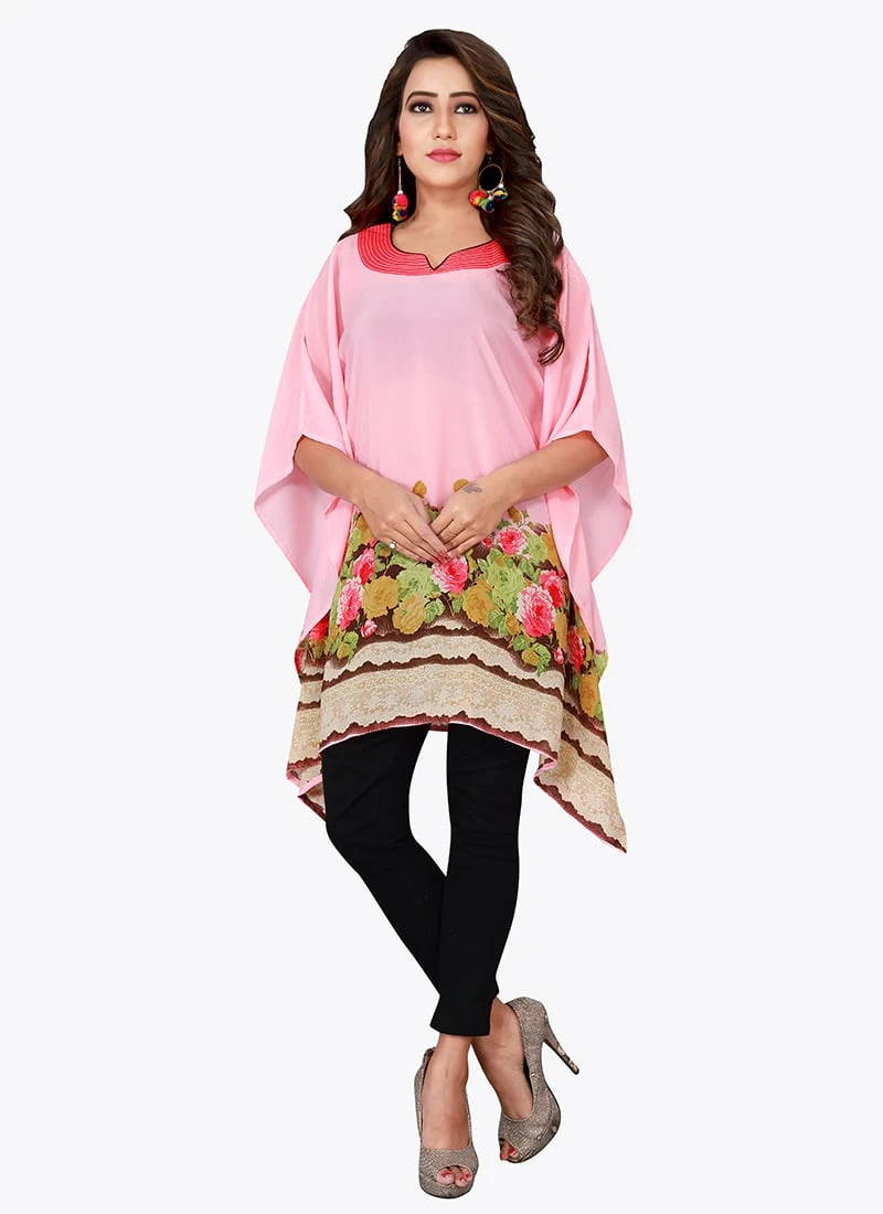 Light Pink Georgette Kaftan After Six Wear 5 Light Pink Georgette Kaftan After Six Wear - Image 3