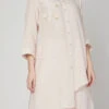 Light Pink Linen Kurta Palazzo Set Work Wear -ZariGrace Shop light pink linen kurta palazzo set krsdvcsvts05 l