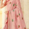 Light Pink Linen Zari Work Saree Festive Wear -ZariGrace Shop light pink linen zari work saree sassgsus1007 l