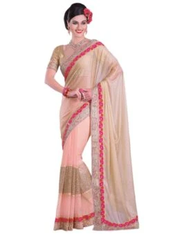 Light Pink N Beige Lycra Half N Half Saree Party Wear 8 Light Pink N Beige Lycra Half N Half Saree Party Wear -ZariGrace Shop light pink n beige lycra half n half saree sadmk1810 u