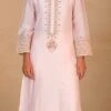 Light Pink Pure Chanderi Silk Embroidered Kurta Semi Palazzo Set Party Wear -ZariGrace Shop light pink pure chanderi silk embroidered kurta semi palazzo set krsdvcsvks38 l