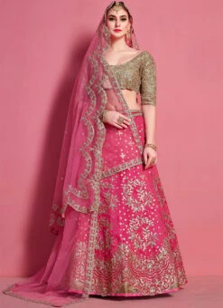 Magenta Art Silk Designer A Line Lehenga Party Wear -ZariGrace Shop magenta art silk designer a line lehenga ghsak4611 u