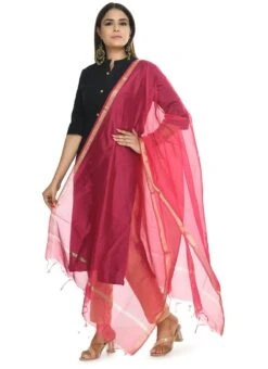 Magenta Chanderi Cotton Dupatta Festive Wear 8 Magenta Chanderi Cotton Dupatta Festive Wear -ZariGrace Shop magenta chanderi cotton dupatta dpdmfmfd027 u