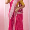 Magenta Faux Georgette Saree After Six Wear -ZariGrace Shop magenta faux georgette saree sasacw9134 l