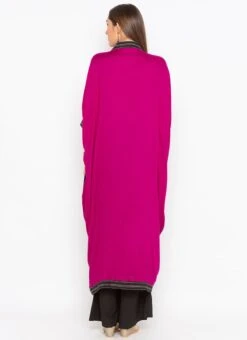 Magenta N Black Cotton Embroidered Kurta Palazzo Set After Six Wear -ZariGrace Shop magenta n black cotton embroidered kurta palazzo set krsmnc1958ks b