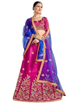 Magenta Embroidered A Line Lehenga Wedding Wear -ZariGrace Shop magenta pink embroidered a line lehenga ghsssitpngt229105 u