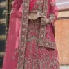 Magenta Pink Velvet Embroidered N Stones A Line Lehenga Wedding Wear -ZariGrace Shop magenta pink velvet embroidered n stones a line lehenga ghsak42228114 l