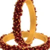 Maroon Alloy Beads Bangles Party Wear -ZariGrace Shop maroon alloy beads bangles hjbdmf019 l