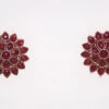 Maroon Alloy Floral Studs Work Wear -ZariGrace Shop maroon alloy floral studs ermbmsa541 l