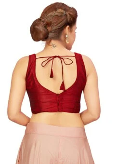 Maroon Art Silk Blouse After Six Wear -ZariGrace Shop maroon art silk blouse blmff1823 b