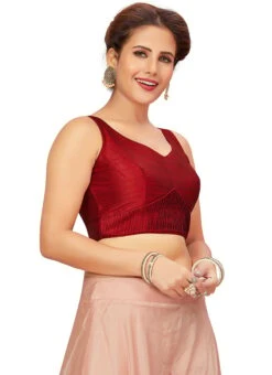 Maroon Art Silk Blouse After Six Wear -ZariGrace Shop maroon art silk blouse blmff1823 u