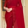 Maroon Art Silk Shimmer And Tikki Work Saree After Six Wear -ZariGrace Shop maroon art silk shimmer and tikki work saree sasnfb7223 l