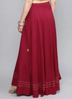 Maroon Blended Cotton Skirt After Six Wear -ZariGrace Shop maroon blended cotton skirt wbdmf418 b