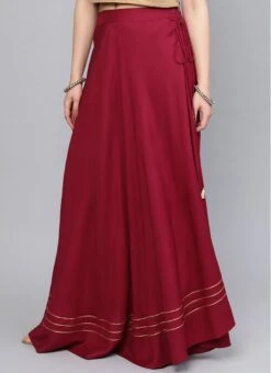 Maroon Blended Cotton Skirt After Six Wear -ZariGrace Shop maroon blended cotton skirt wbdmf418 u