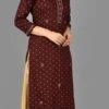 Maroon Cotton Printed Kurta Sharara Set After Six Wear -ZariGrace Shop maroon cotton printed kurta sharara set krsjnc294 l