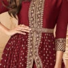 Shamita Shetty Maroon Georgette Embroidered Anarka Party Wear -ZariGrace Shop maroon georgette embroidered anarkali suit slscc22827152d l