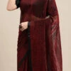 Maroon Georgette Sequins Work Saree Party Wear -ZariGrace Shop maroon georgette sequins work saree saswe601039ma l