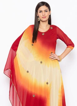 Maroon Georgette Straight Pant Set Party Wear -ZariGrace Shop maroon georgette straight pant set krsmnkc2055 b