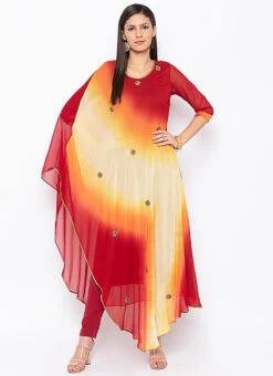 Maroon Georgette Straight Pant Set Party Wear -ZariGrace Shop maroon georgette straight pant set krsmnkc2055 u