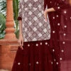 Maroon Georgettte Embroidered A Line Lehenga Festive Wear -ZariGrace Shop maroon georgettte embroidered a line lehenga ghska43441106 l