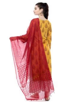 Maroon Kota Cotton Dupatta Festive Wear -ZariGrace Shop maroon kota cotton dupatta dpdmfmfd010 b
