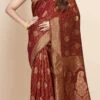 Maroon Linen Zari Sari Festive Wear 1 Maroon Linen Zari Sari Festive Wear -ZariGrace Shop maroon linen zari sari sasacw8754 l