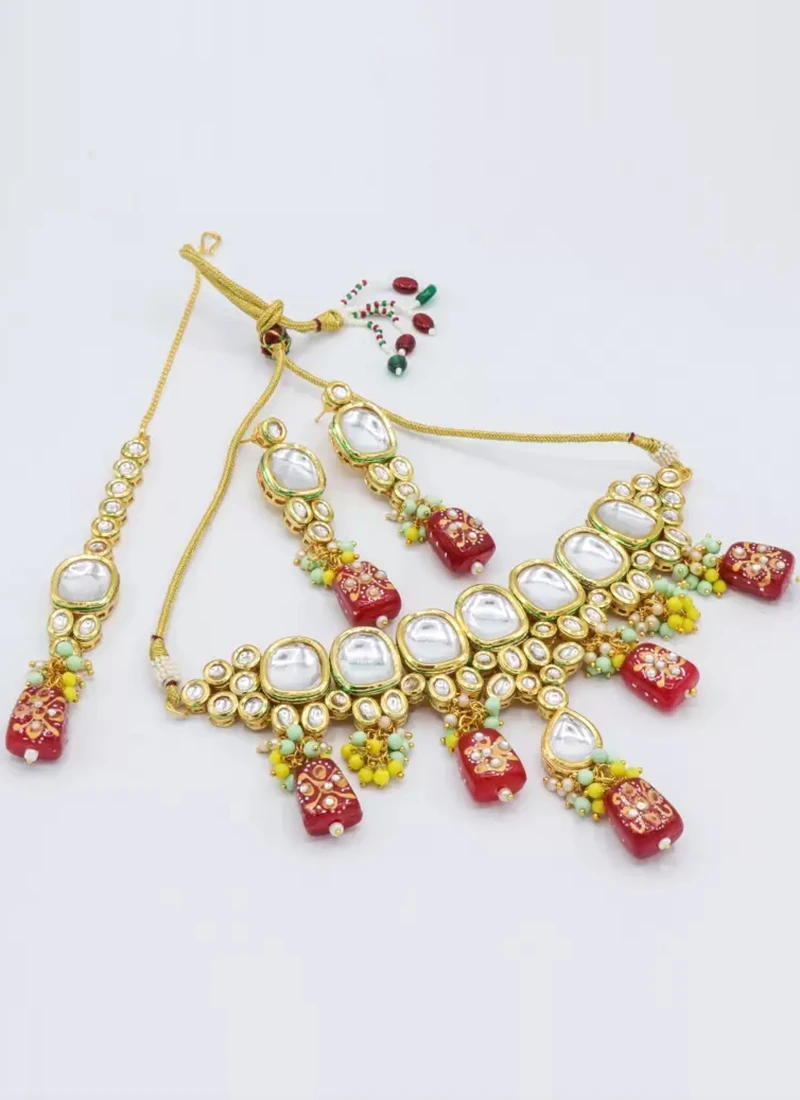 Maroon Necklace Set Party Wear 5 Maroon Necklace Set Party Wear - Image 3