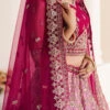 Pink Net Embroidered With Stones Umbrella Lehenga Party Wear -ZariGrace Shop maroon net embroidered with stones umbrella lehenga ghskef821b l