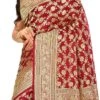 Maroon Pure Silk Benarasi Satan Saree Festive Wear -ZariGrace Shop maroon pure silk benarasi saree sakntas68d l