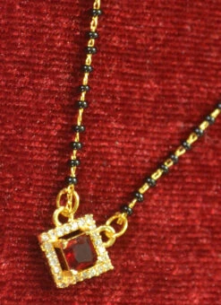 Maroon Stone Work Mangalsutra Party Wear