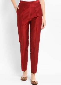 Maroon Straight Pant After Six Wear -ZariGrace Shop maroon straight pant iwbdmf338 u