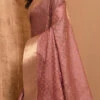 Mauve Pure Tussar Silk Zari Work Saree Festive Wear -ZariGrace Shop mauve banarasi silk zari work saree savns666n l