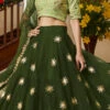 Mehndi Green Net Sequins Work Umbrella Lehenga Choli Party Wear -ZariGrace Shop mehndi green net sequins work umbrella lehenga choli ghsir4205 l