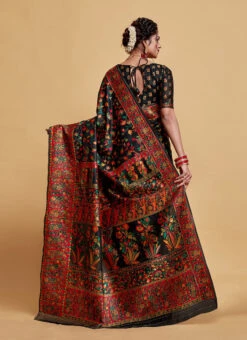 Modal Silk Black Color Weaving Work Saree Festive Wear -ZariGrace Shop modal silk black color weaving work saree sasacw2819 b