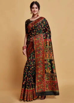 Modal Silk Black Color Weaving Work Saree Festive Wear -ZariGrace Shop modal silk black color weaving work saree sasacw2819 u