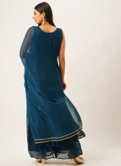 Morpeach Georgette Embroidered Anarkali Sharara Suit Festive Wear -ZariGrace Shop morpeach georgette embroidered anarkali sharara suit slmz026461t b