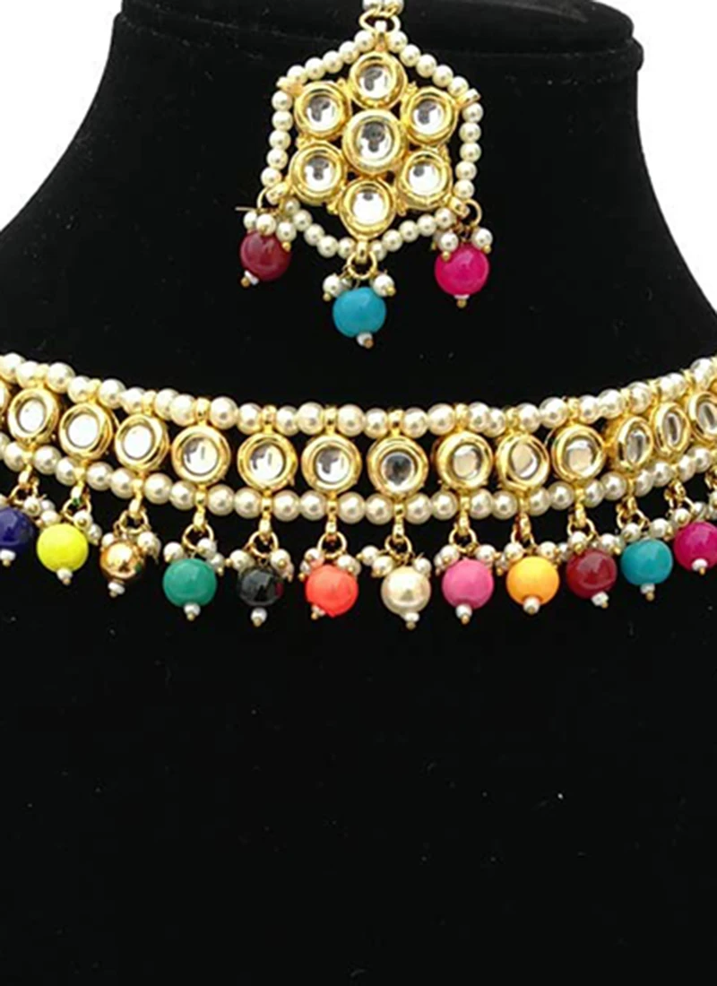 Multi Colour Necklace Set Party Wear 3 Multi Colour Necklace Set Party Wear